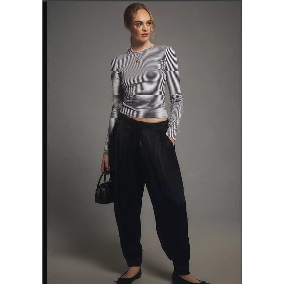 Anthropologie Pants - Anthropologie Silky Cuffed Barrel Pants - New XL